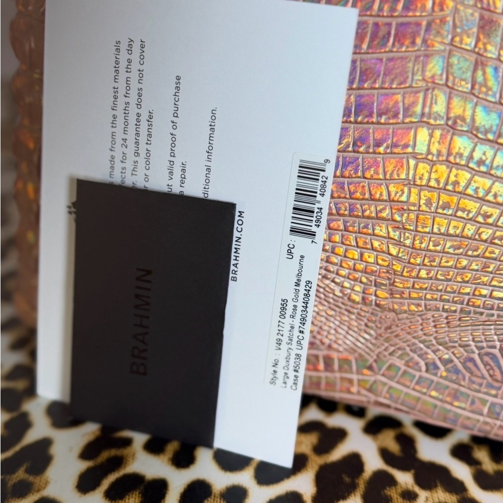 Brahmin Large Duxbury Melbourne Rose Gold Satchel NWT METALLIC HOLOGRAPHIC FIRM$ - Picture 12 of 15